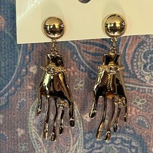 Unique Gold tone H&M Hand dangly Stud Earrings